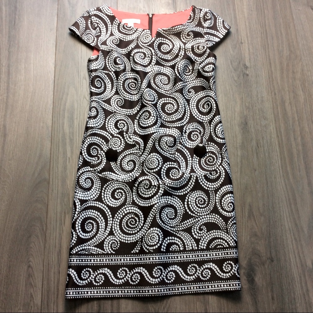 Brown and white dress